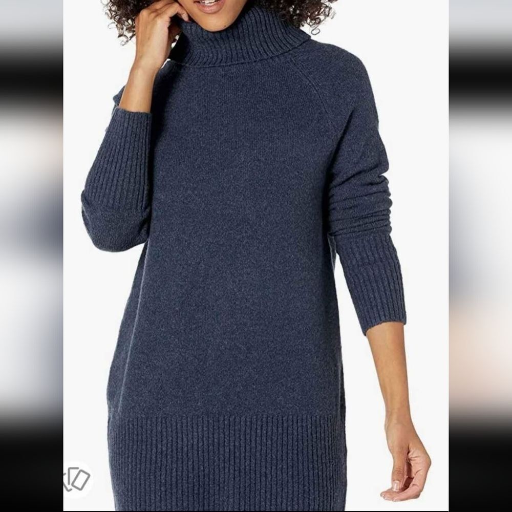 Goodthreads Women's Boucle Turtle Neck  Turtleneck Sweater Navy